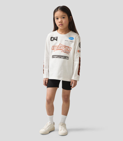 Reiss x McLaren Formula 1 Team Juniors Logo Long Sleeve T-Shirt - White