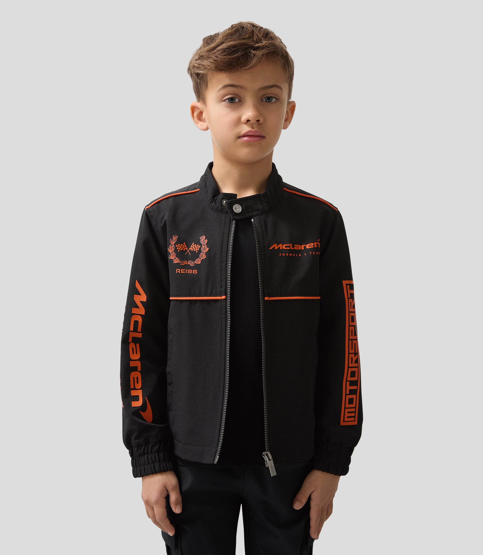 Reiss x McLaren Formula 1 Team Juniors Wanden Sports Logo Jacket - Black