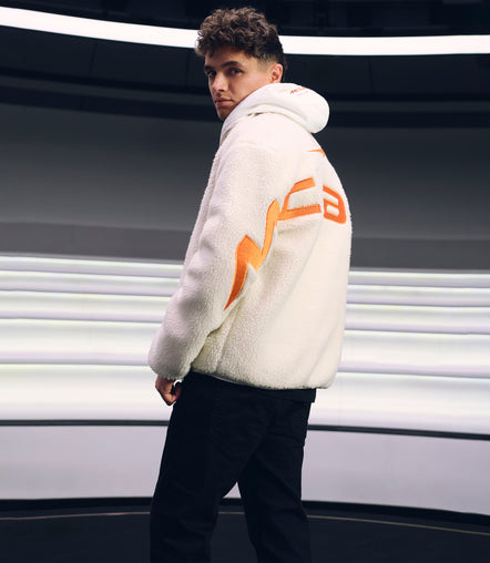 Reiss x McLaren Formula 1 Team Unisex Embroidered Fleece Jacket - Off White