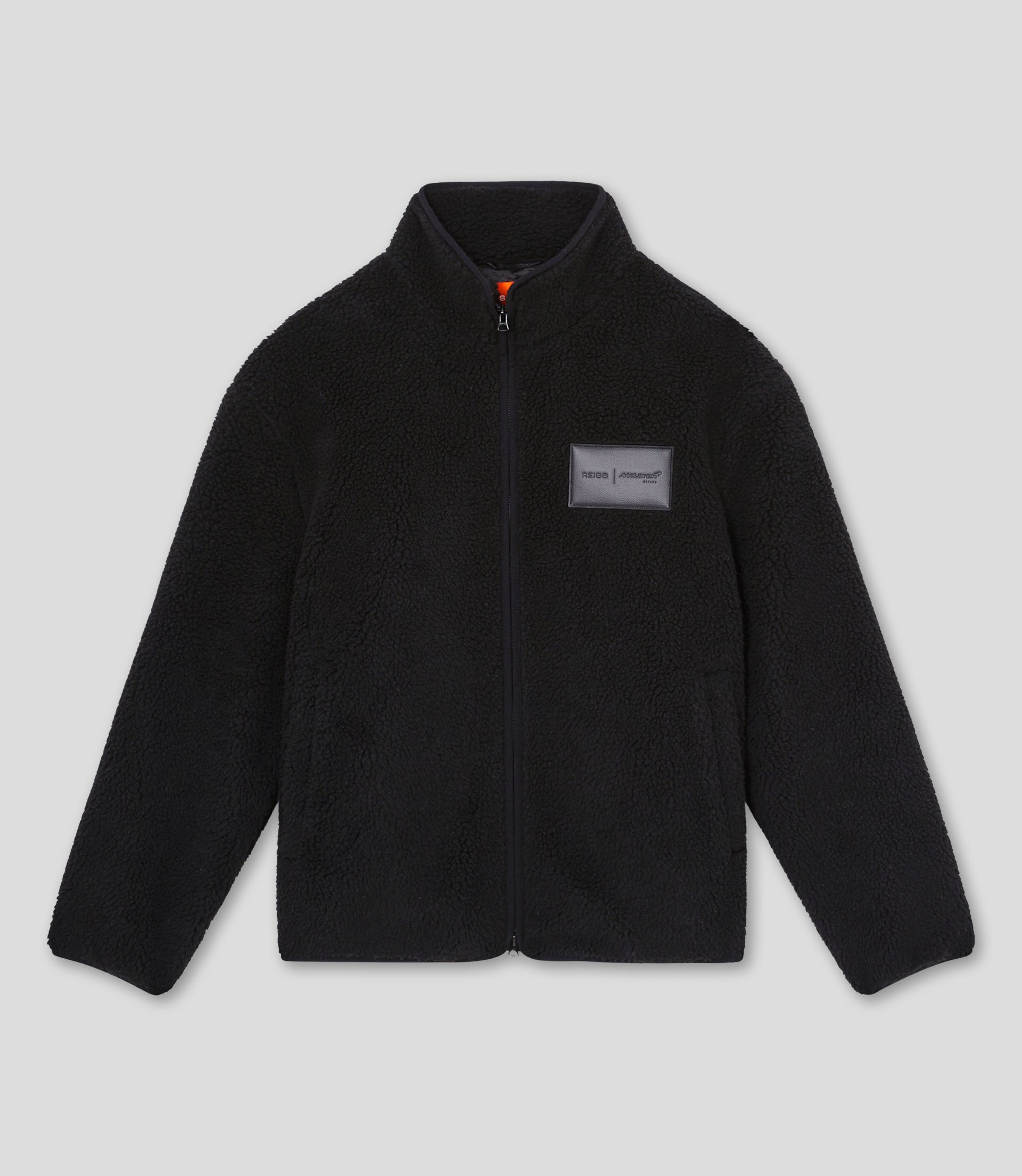 Reiss x McLaren Formula 1 Team Unisex Embroidered Fleece Jacket - Black