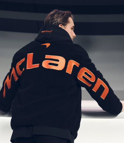 Reiss x McLaren Formula 1 Team Unisex Embroidered Fleece Jacket - Black