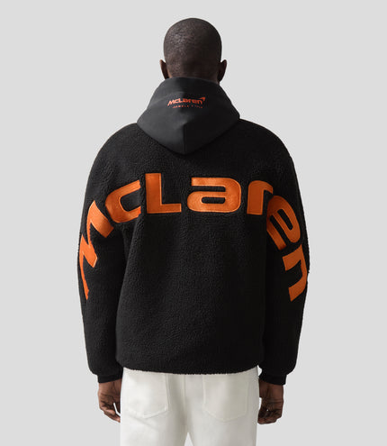 Reiss x McLaren Formula 1 Team Unisex Embroidered Fleece Jacket - Black