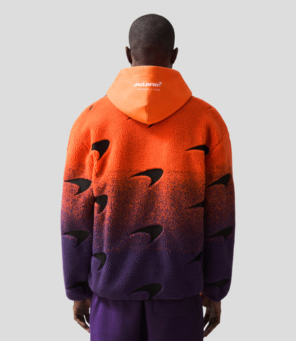 Reiss x McLaren Formula 1 Team Unisex  Ombré Fleece Jacket - Papaya/Purple