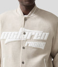 Reiss x McLaren Formula 1 Team Mens Brushed Bomber Jacket - Oatmeal Melange