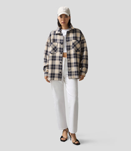 Reiss x McLaren Formula 1 Team Mens Endurance Check Logo Overshirt - Navy/Off White