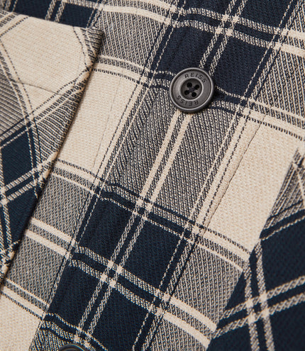 Reiss x McLaren Formula 1 Team Mens Endurance Check Logo Overshirt - Navy/Off White