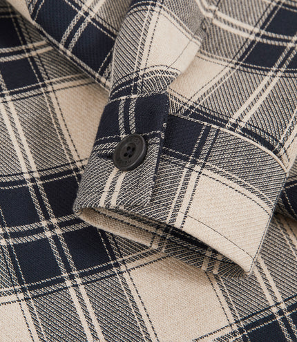 Reiss x McLaren Formula 1 Team Mens Endurance Check Logo Overshirt - Navy/Off White