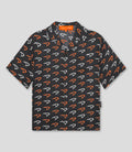 Reiss x McLaren Formula 1 Mens Vision Speedmark Printed Cuban Shirt - Black