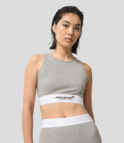 Reiss x McLaren Formula 1 Team Womens Ribbed Cropped Vest - Grey Melange