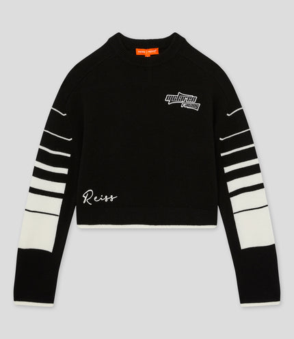 Reiss x McLaren Formula 1 Team Cropped Jumper Wool-Cashmere - Black/White