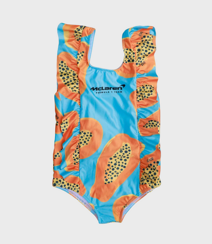 Kenny Flowers x McLaren The Papaya Prix Girls Ruffle One Piece UPF 50+