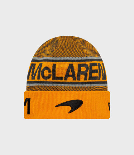 New Era x McLaren Formula 1 Fanwear Oscar Piastri Cuff Beanie - Papaya