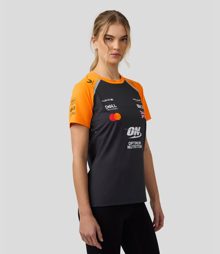 Official Womens McLaren Formula 1 Team Set Up T-Shirt Lando Norris - Phantom/Papaya