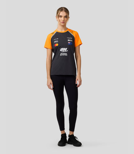 Official Womens McLaren Formula 1 Team Set Up T-Shirt Oscar Piastri - Phantom/Papaya