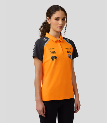 Official Womens McLaren Formula 1 Team Polo Shirt Oscar Piastri - Papaya/Phantom