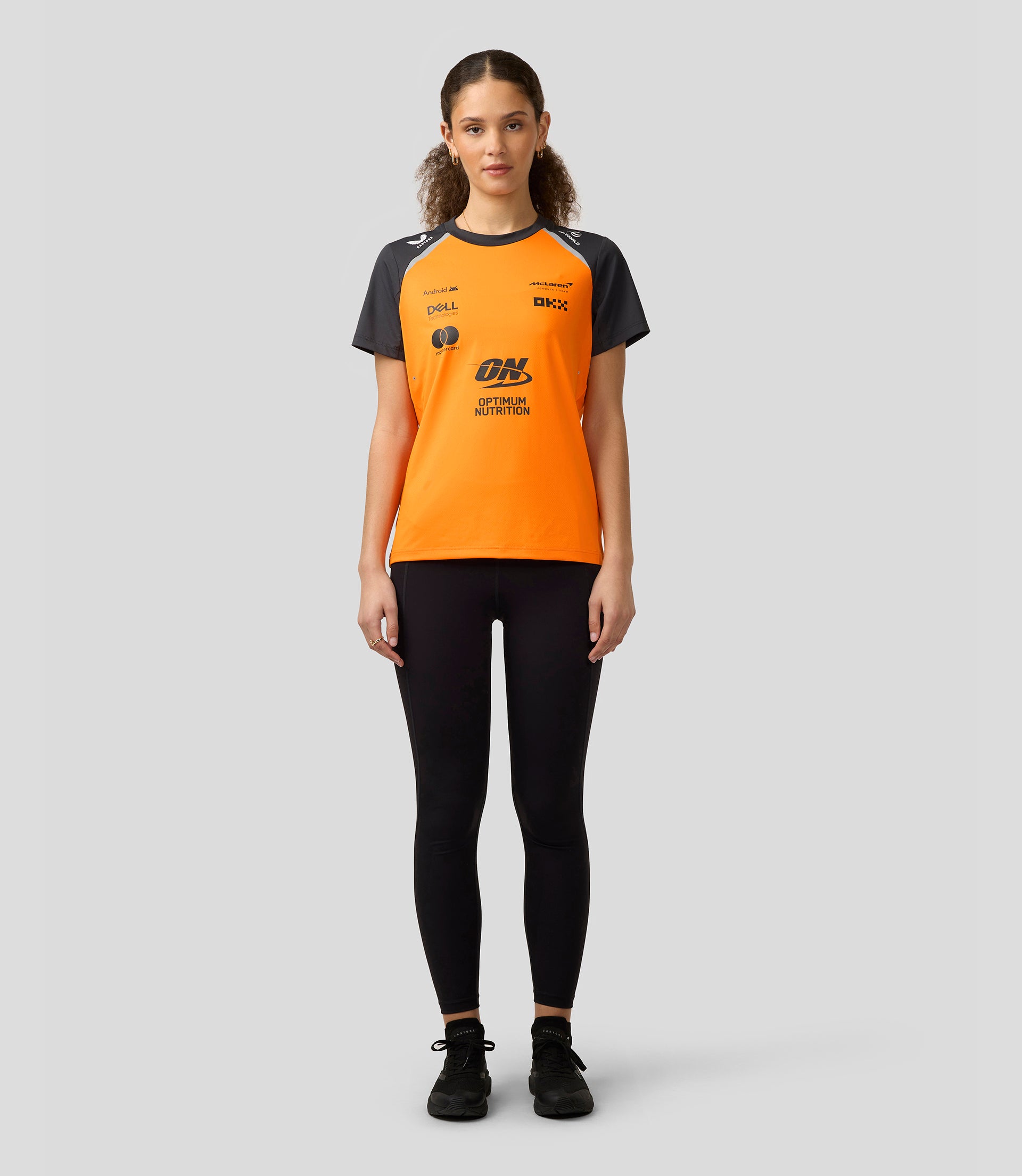 Official Womens McLaren Formula 1 Team Set Up T-Shirt - Papaya/Phantom