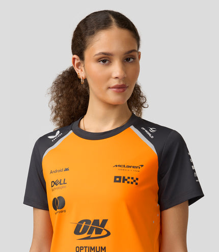 Official Womens McLaren Formula 1 Team Set Up T-Shirt - Papaya/Phantom