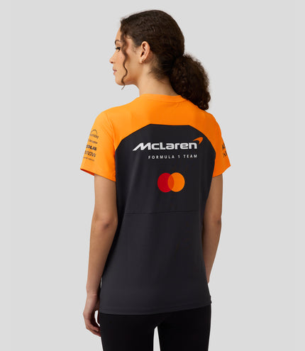 Official Womens McLaren Formula 1 Team Set Up T-Shirt - Phantom/Papaya