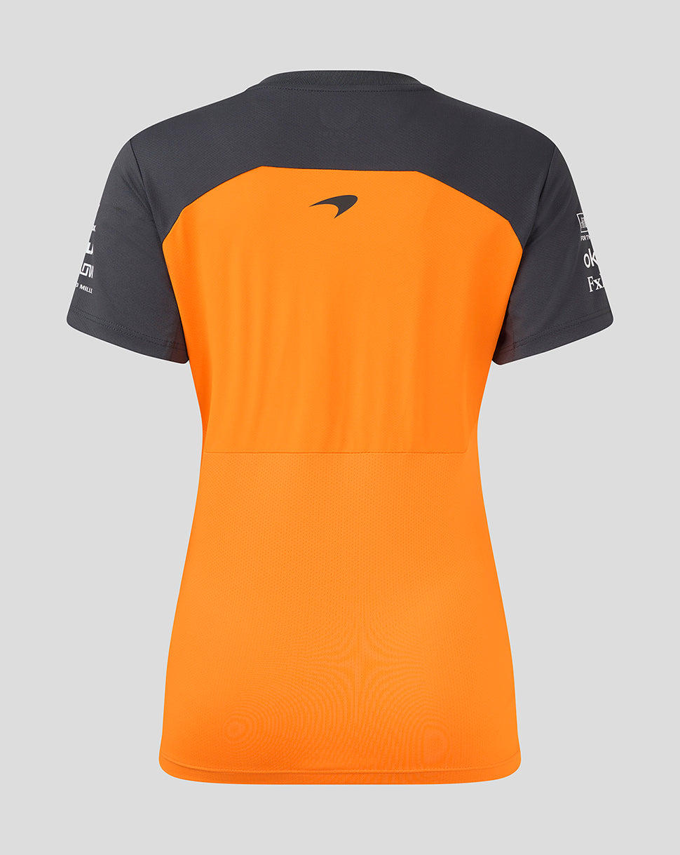 Official Womens Personalised McLaren Formula 1 Team Set-Up T-Shirt - Papaya/Phantom