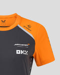 Official Womens Personalised McLaren Formula 1 Team Set-Up T-Shirt - Phantom/Papaya