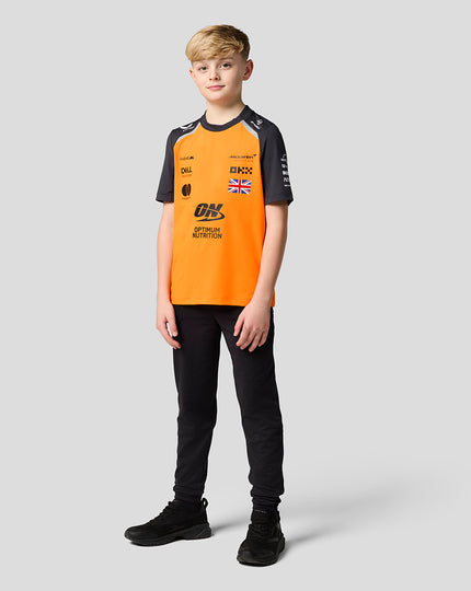 Official Junior McLaren Formula 1 Team Lando Norris Set Up T-Shirt - Papaya/Phantom