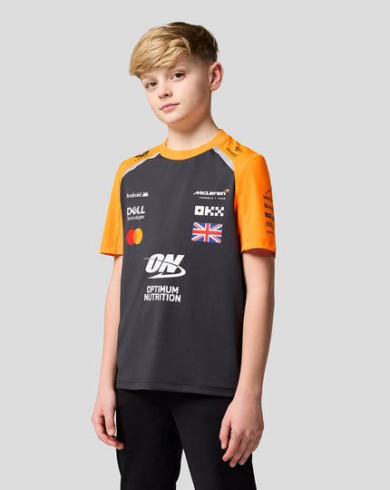 Official Junior McLaren Formula 1 Team Lando Norris Set Up T-Shirt - Phantom/Papaya