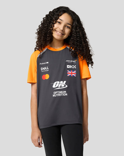 Official Junior McLaren Formula 1 Team Lando Norris Set Up T-Shirt - Phantom/Papaya