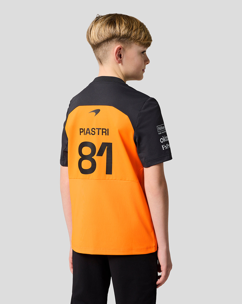 Official Junior McLaren Formula 1 Team Oscar Piastri Set Up T-Shirt - Papaya/Phantom