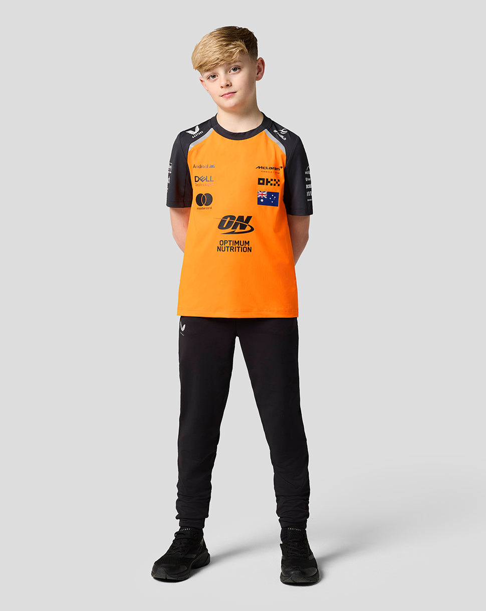 Official Junior McLaren Formula 1 Team Oscar Piastri Set Up T-Shirt - Papaya/Phantom