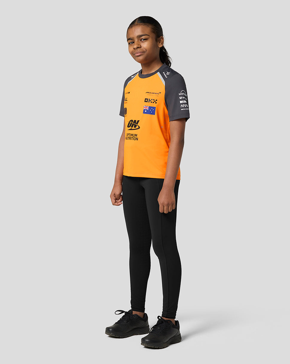 Official Junior McLaren Formula 1 Team Oscar Piastri Set Up T-Shirt - Papaya/Phantom