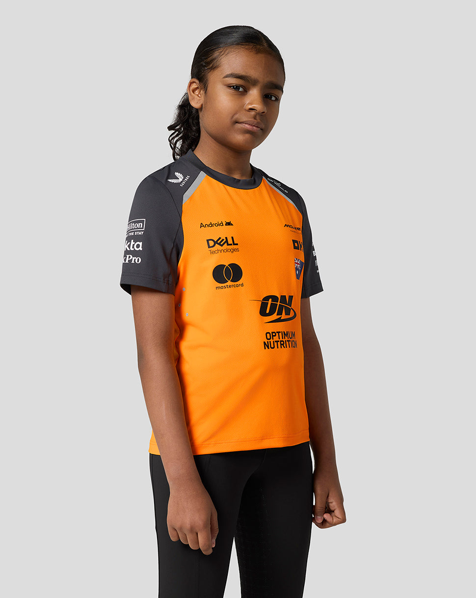 Official Junior McLaren Formula 1 Team Oscar Piastri Set Up T-Shirt - Papaya/Phantom