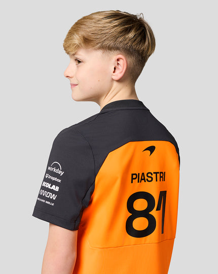 Official Junior McLaren Formula 1 Team Oacar Piastri Set Up T-Shirt - Papaya/Phantom