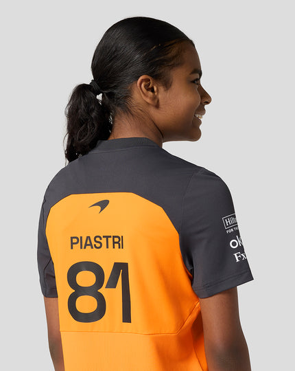 Official Junior McLaren Formula 1 Team Oacar Piastri Set Up T-Shirt - Papaya/Phantom