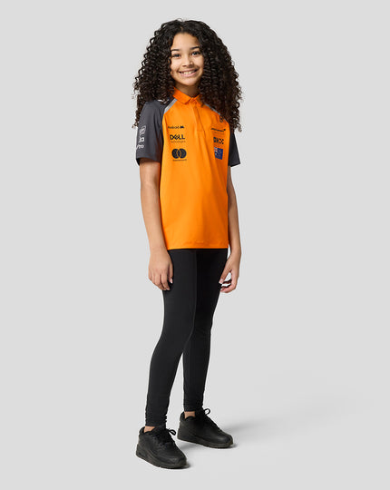 Official Junior McLaren Formula 1 Team Oscar Piastri Polo Shirt - Papaya/Phantom