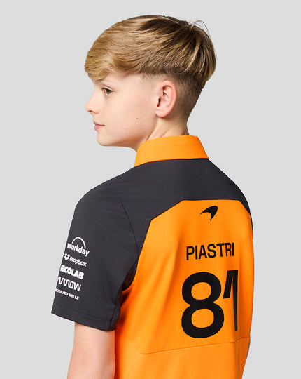 Official Junior McLaren Formula 1 Team Oscar Piastri Polo Shirt - Papaya/Phantom