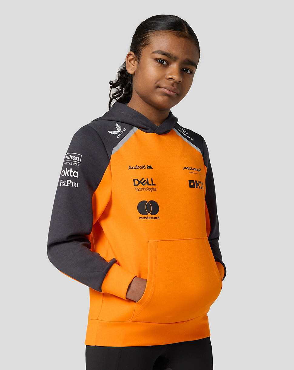 Official Junior McLaren Formula 1 Team Hooded Sweat - Papaya/Phantom