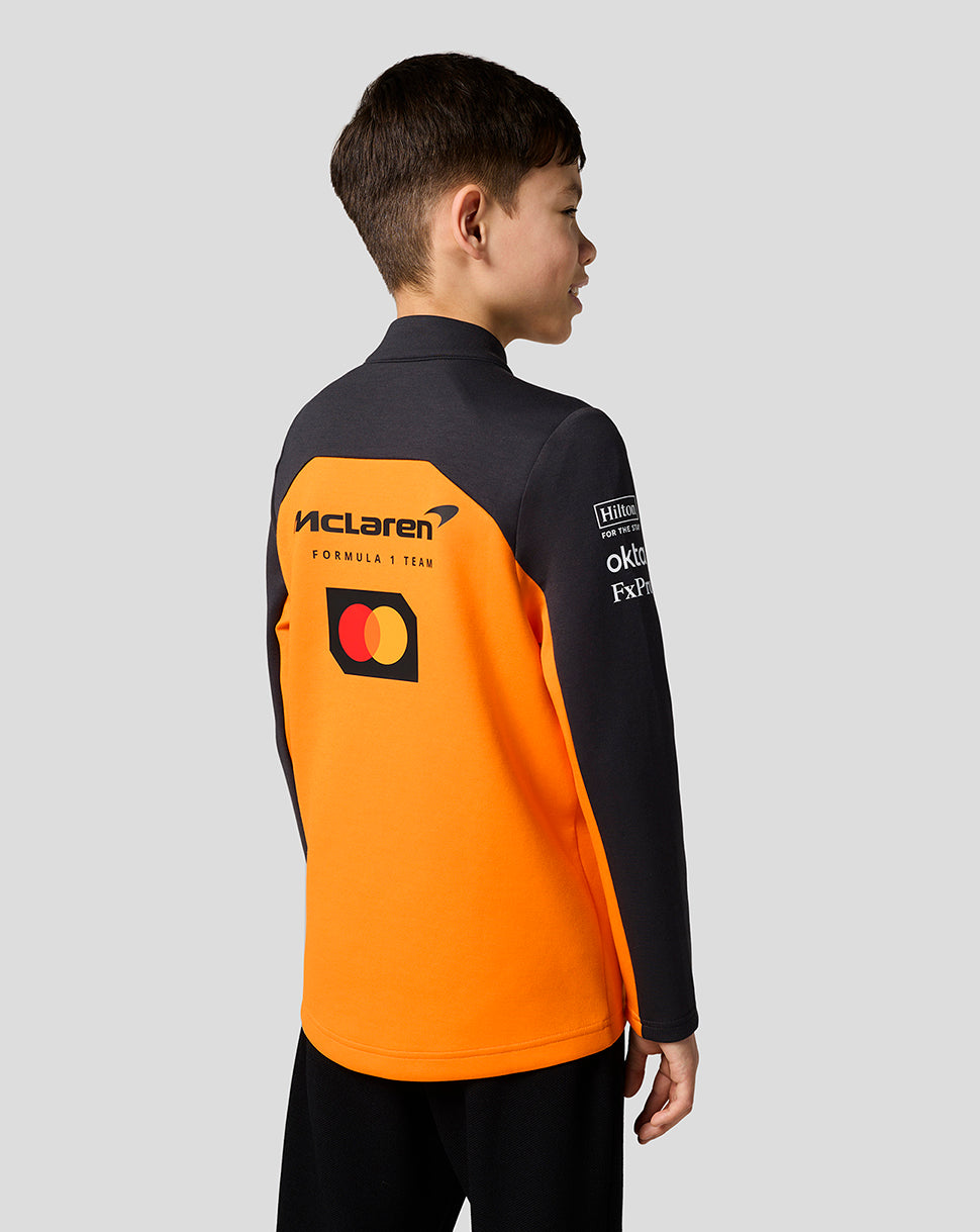 Official Junior McLaren Formula 1 Team Quarter Zip Top - Papaya/Phantom