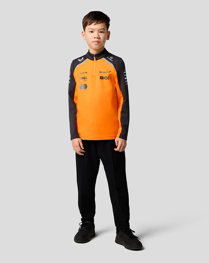 Official Junior McLaren Formula 1 Team Quarter Zip Top - Papaya/Phantom