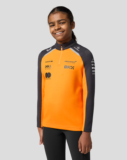 Official Junior McLaren Formula 1 Team Quarter Zip Top - Papaya/Phantom