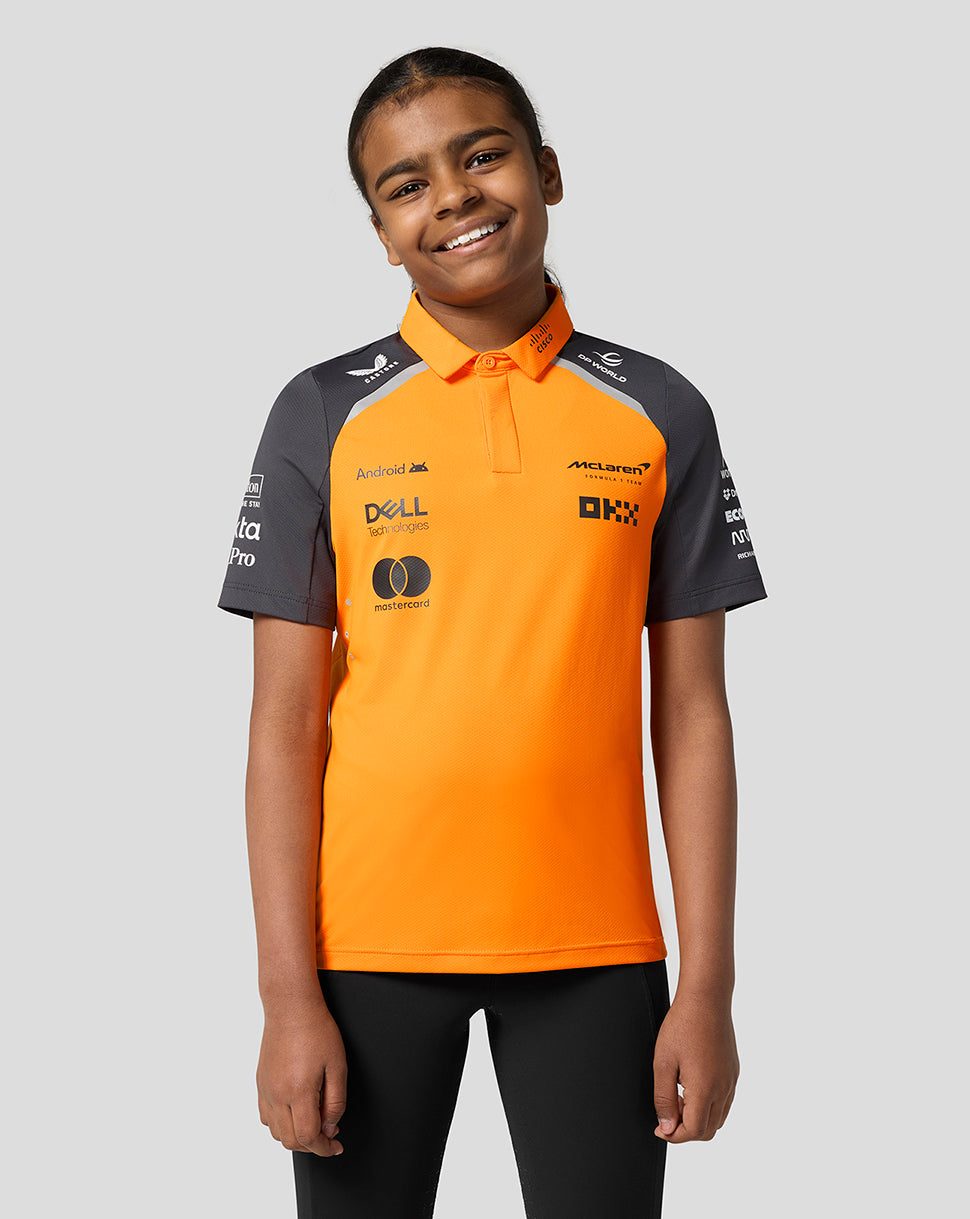 Official Junior McLaren Formula 1 Team Polo Shirt - Papaya/Phantom