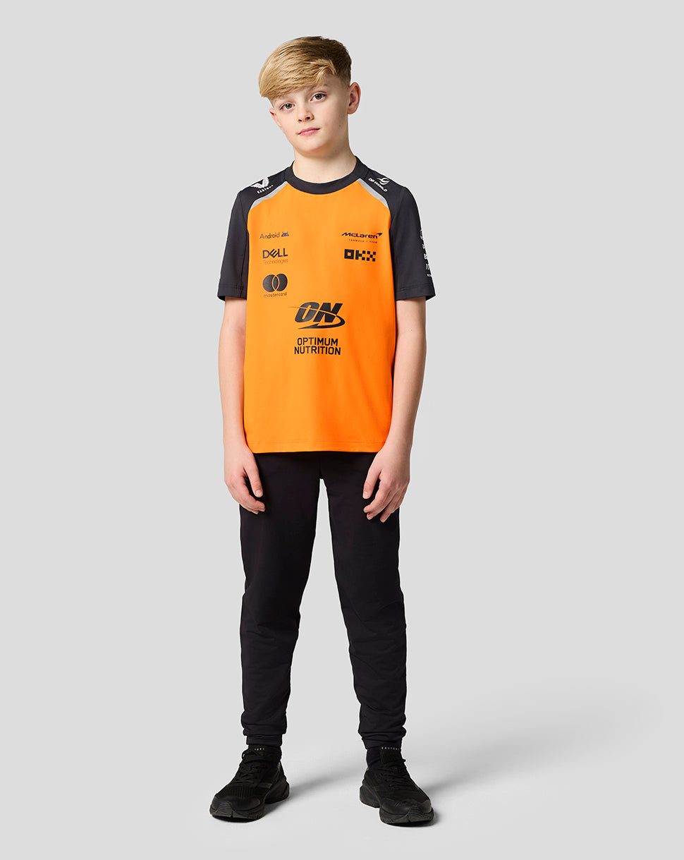 Official Junior McLaren Formula 1 Team Set Up T-Shirt - Papaya/Phantom