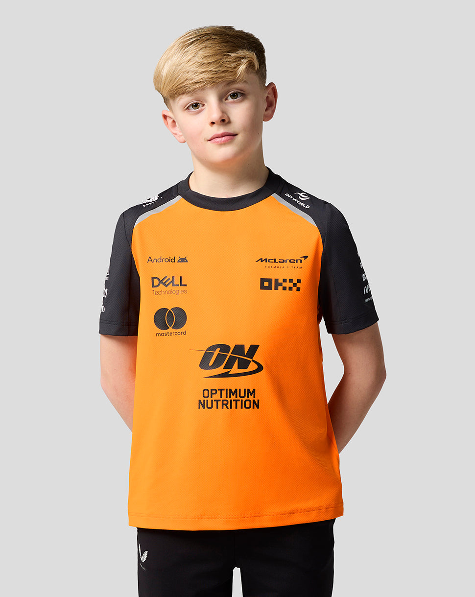 Official Junior McLaren Formula 1 Team Set Up T-Shirt - Papaya/Phantom