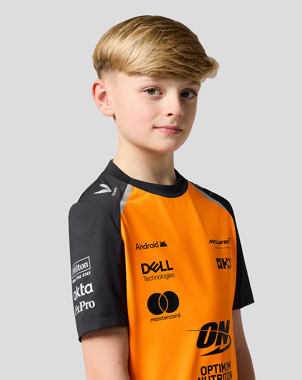 Official Junior McLaren Formula 1 Team Set Up T-Shirt - Papaya/Phantom