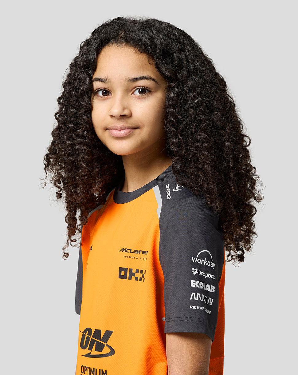 Official Junior McLaren Formula 1 Team Set Up T-Shirt - Papaya/Phantom