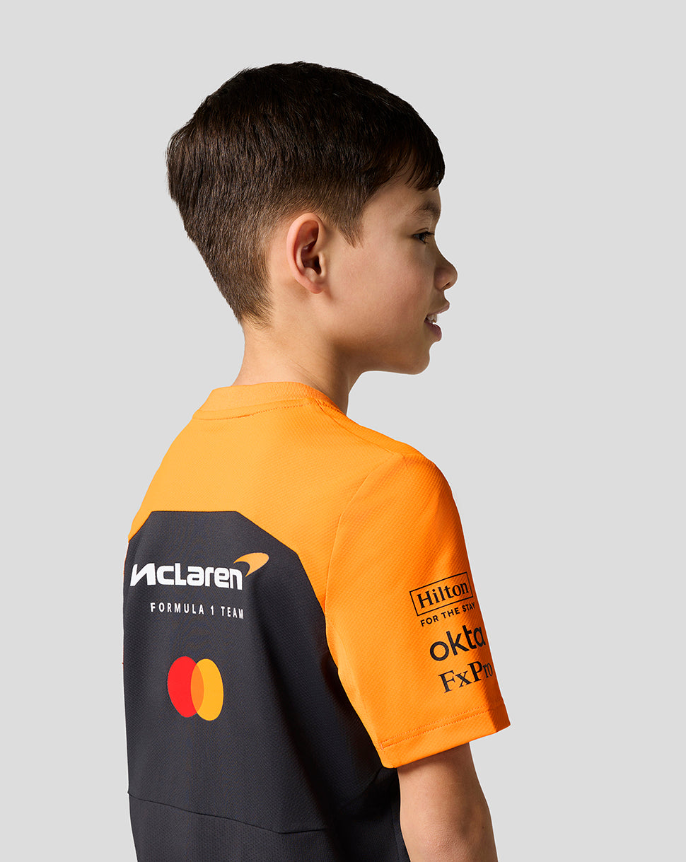 Official Junior McLaren Formula 1 Team Set Up T-Shirt - Phantom/Papaya