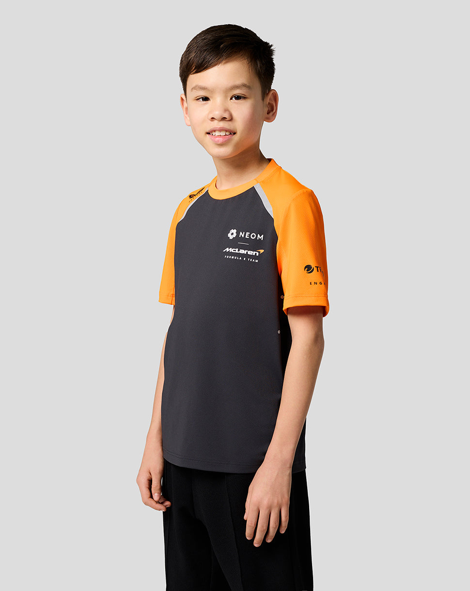 Official Junior McLaren Formula E Team Set Up T-Shirt - Phantom/Papaya