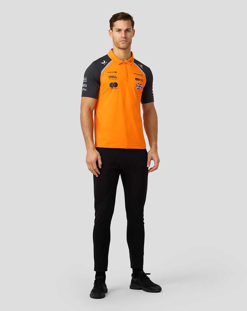 Official Mens McLaren Formula 1 Team Lando Norris Polo Shirt - Papaya/Phantom