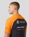 Official Mens NEOM McLaren Formula E Teamwear Set Up T-Shirt - Phantom/Papaya