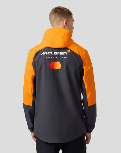 Official Unisex McLaren Formula 1 Team Waterproof Rain Jacket - Phantom/Papaya