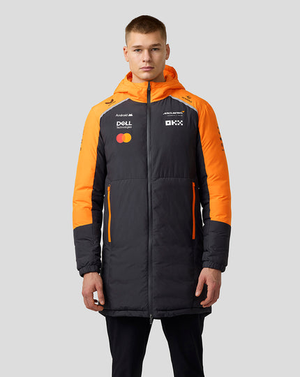 Official Unisex McLaren Formula 1 Team Longline Padded Jacket - Phantom/Papaya